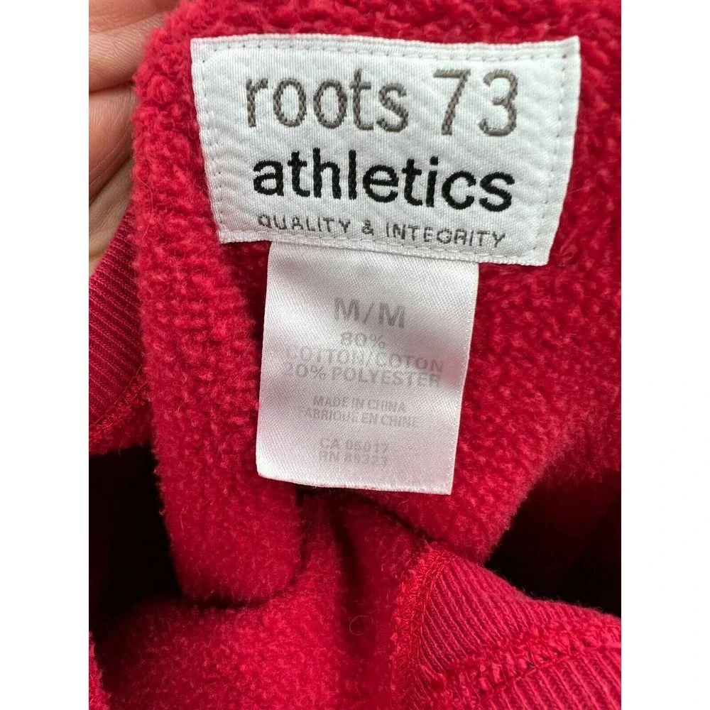 Roots 73 Canada Athletics Red Crewneck Sweatshirt Embroidered Maple Leaf Medium - Picture 3 of 3
